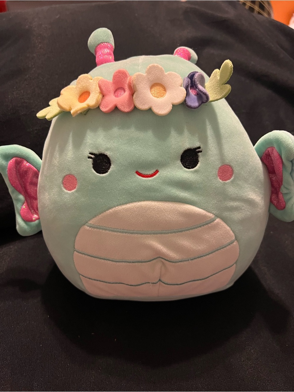 Squishmallows Mint Sea Reina the Butterfly with Pastel Flower Crown